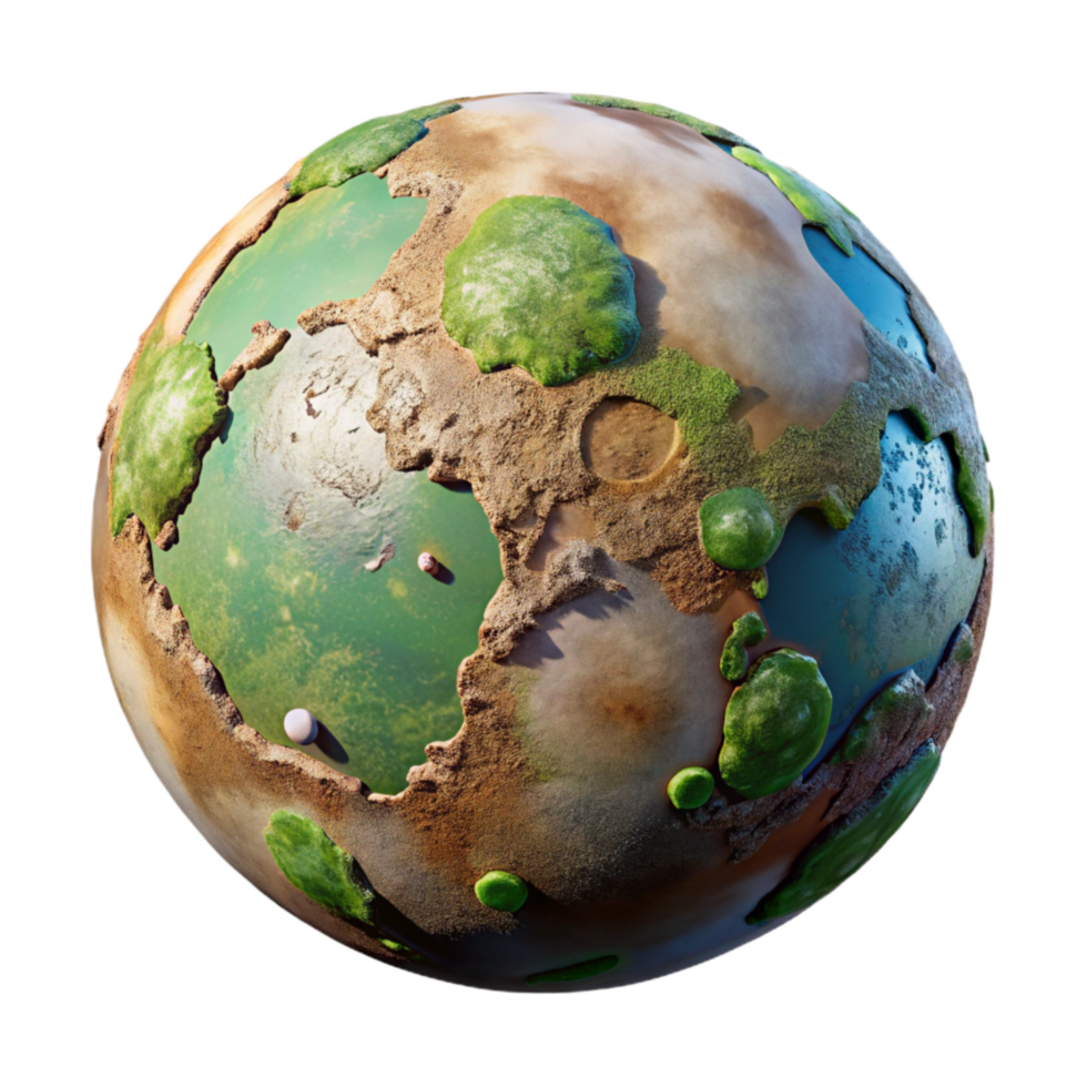 beautiful abstract Terraformed Planet Structure Cutout Side View detailed png