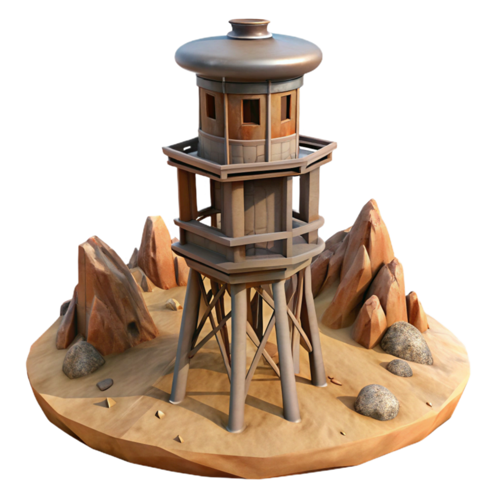 elegant vintage Terraform Tower Cutout Isolated on Transparent Background genuine png
