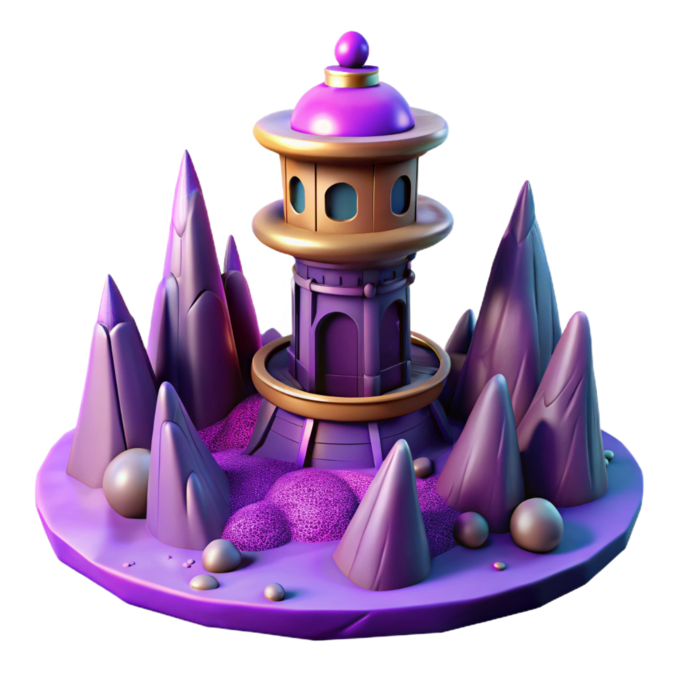 dramatic rustic Terraform Tower Cutout Isolated on Transparent Background premium png