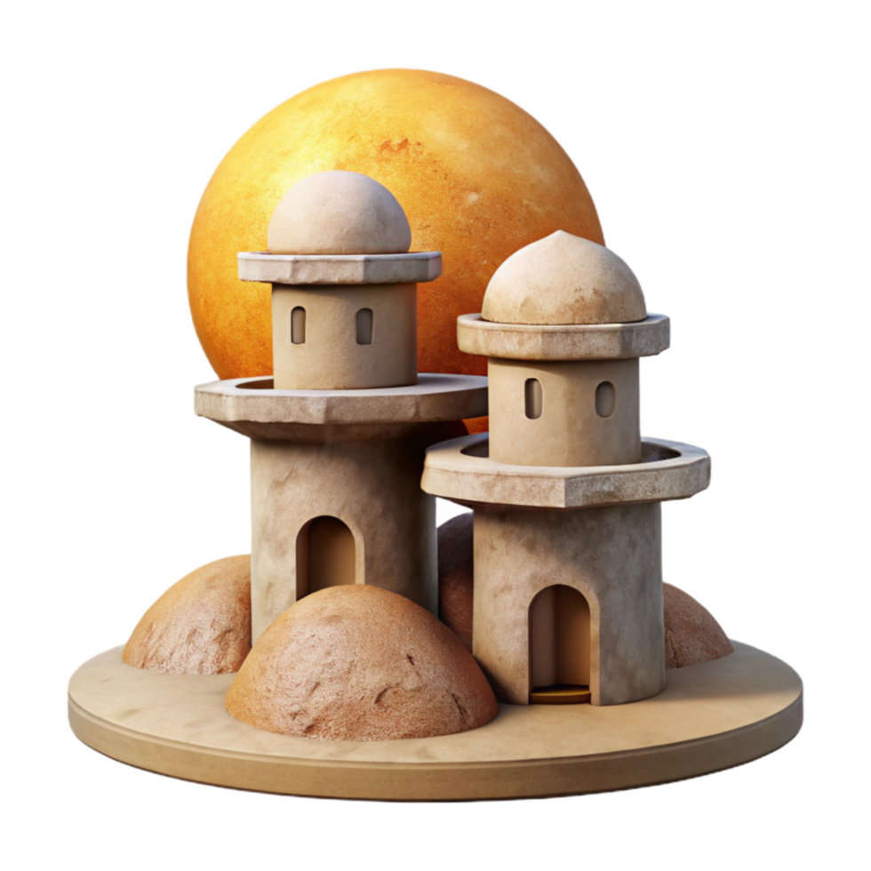 dramatic classic Terraform Tower Cutout Isolated on Transparent Background exclusive png