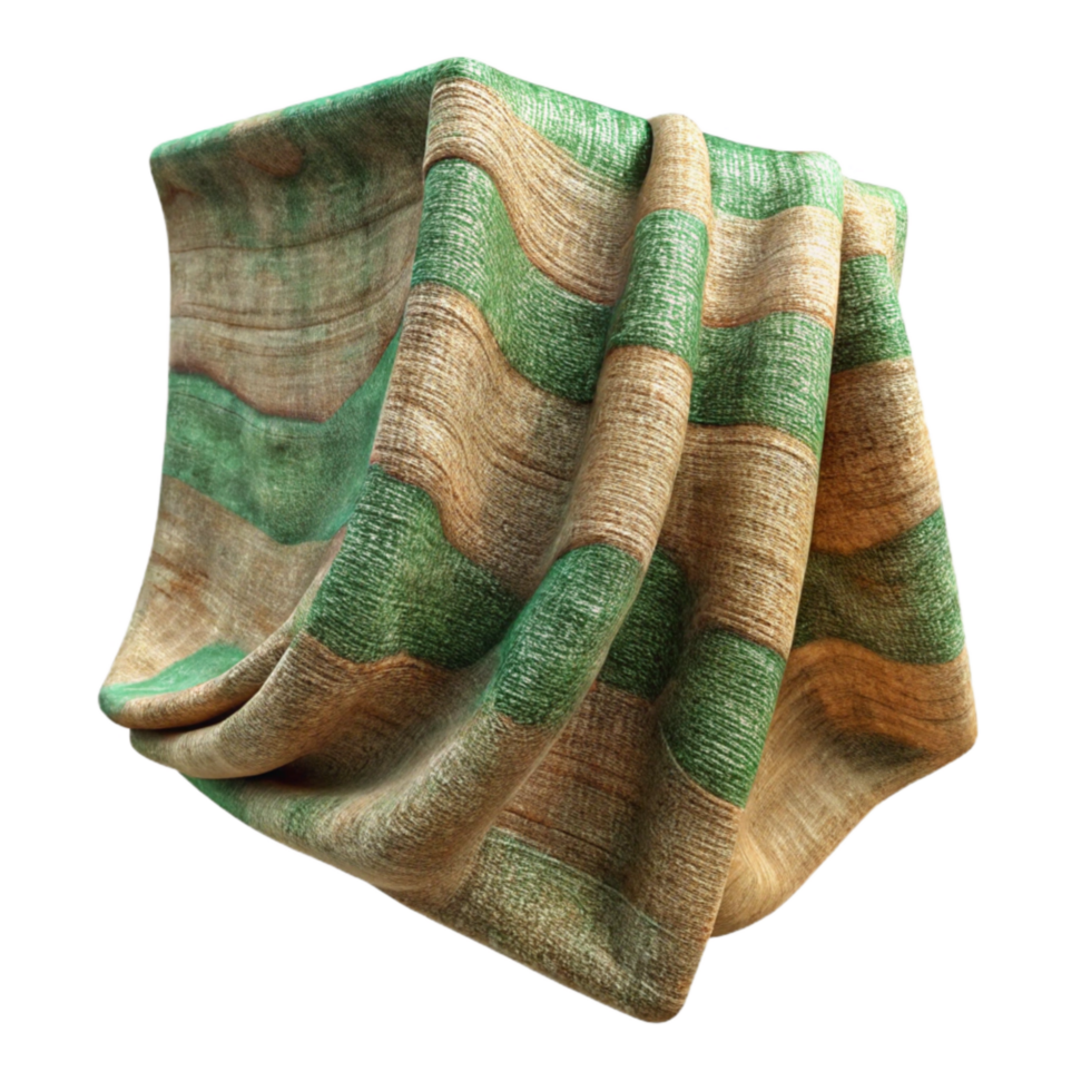 serene abstract Terraverde Tapestry Close Up Cutout on Transparent Background professional png