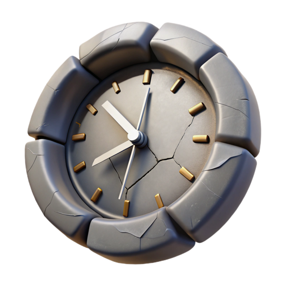 beautiful creative Time Distortion Fractured Clock Isolated Element high resolution png
