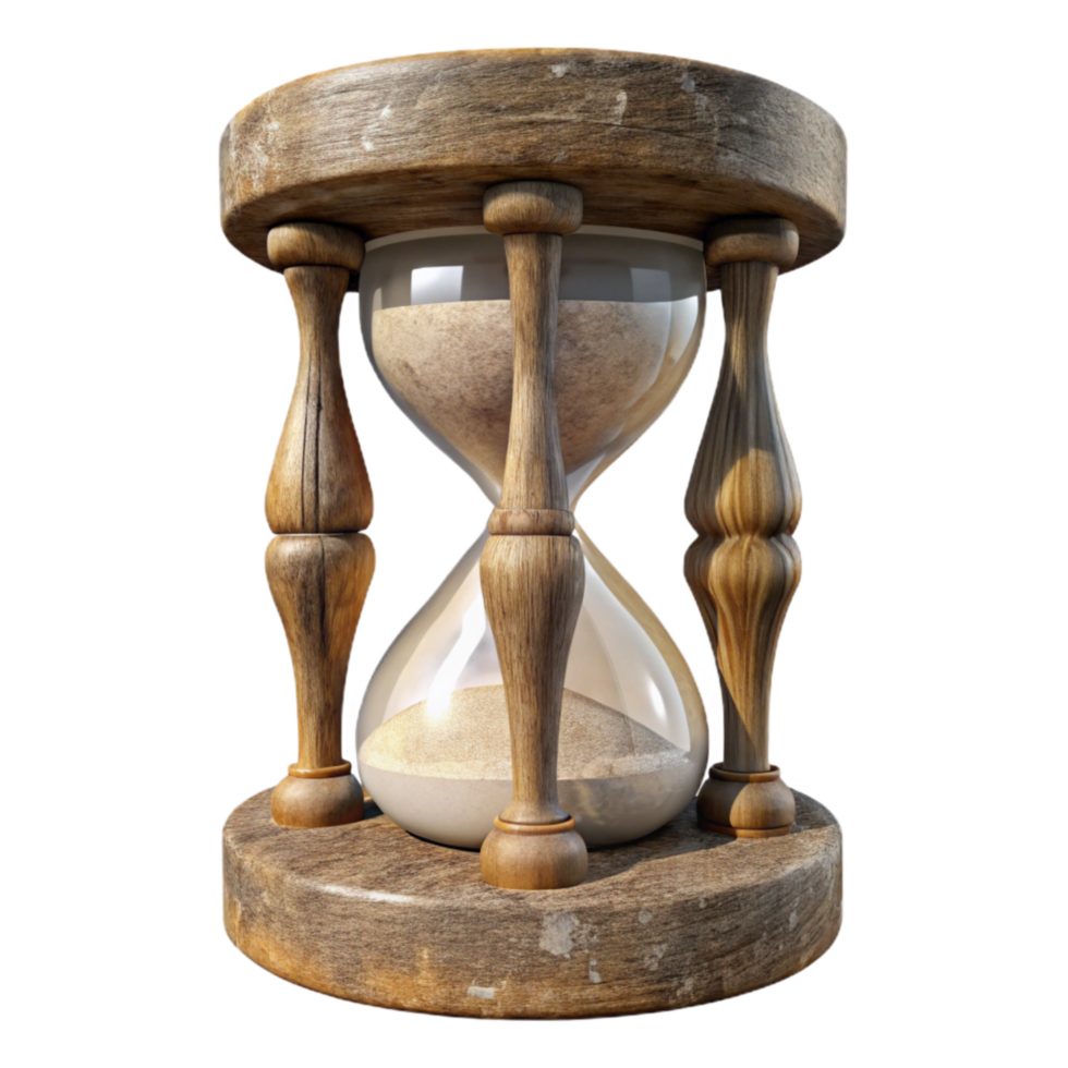 elegant abstract Timeworn Hourglass Isolated with Sand Texture genuine png