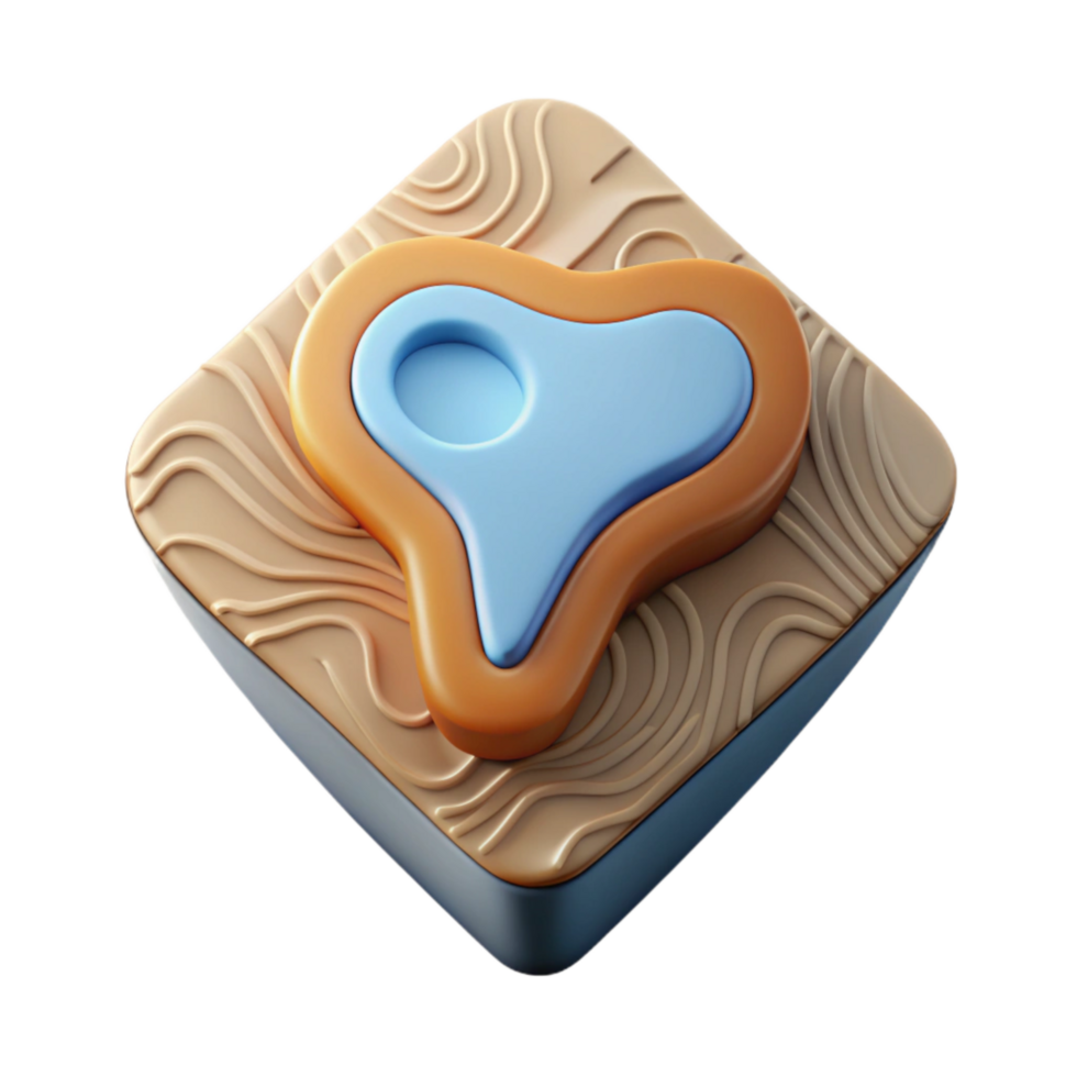 impressive vintage Topographic Map Icon with Transparent Background high resolution png