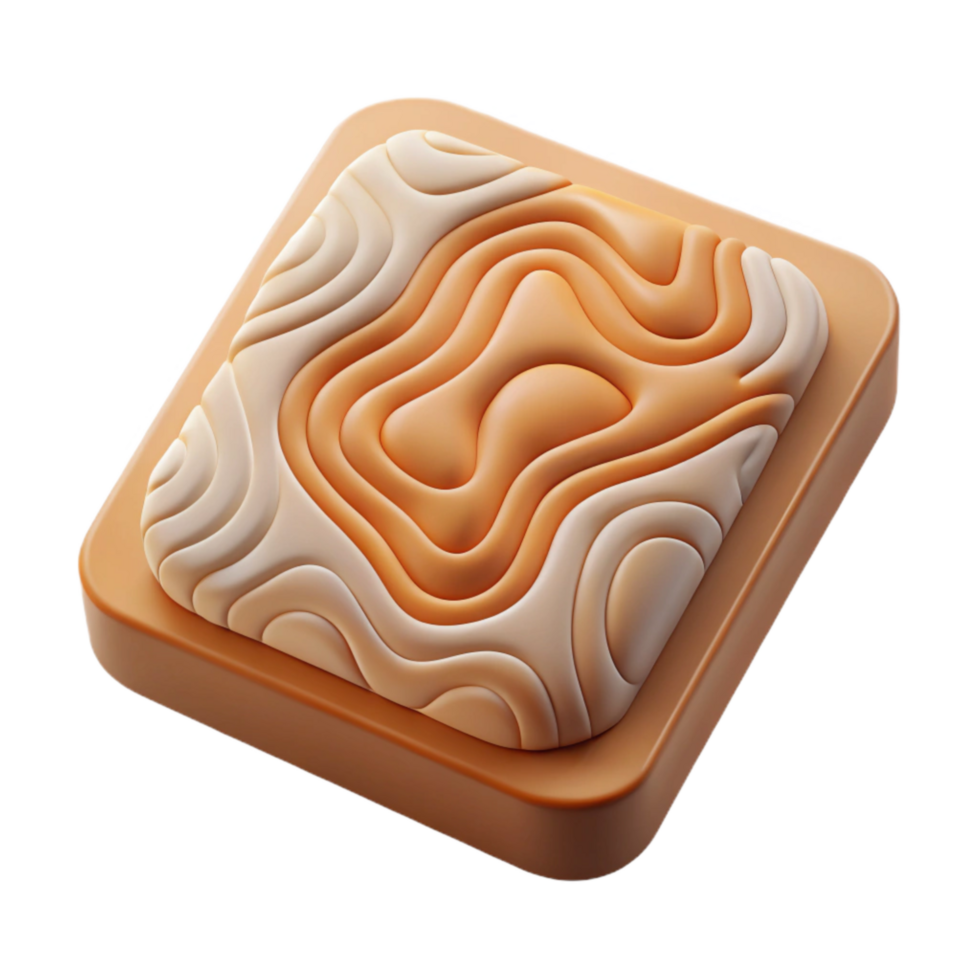 vibrant rustic Topographic Map Icon with Transparent Background png