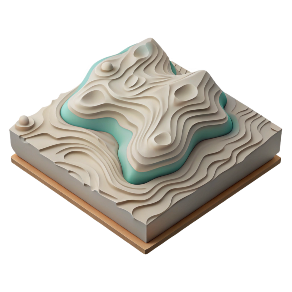 wonderful classic Topographic Map Isometric View Cutout Transparent Background detailed png