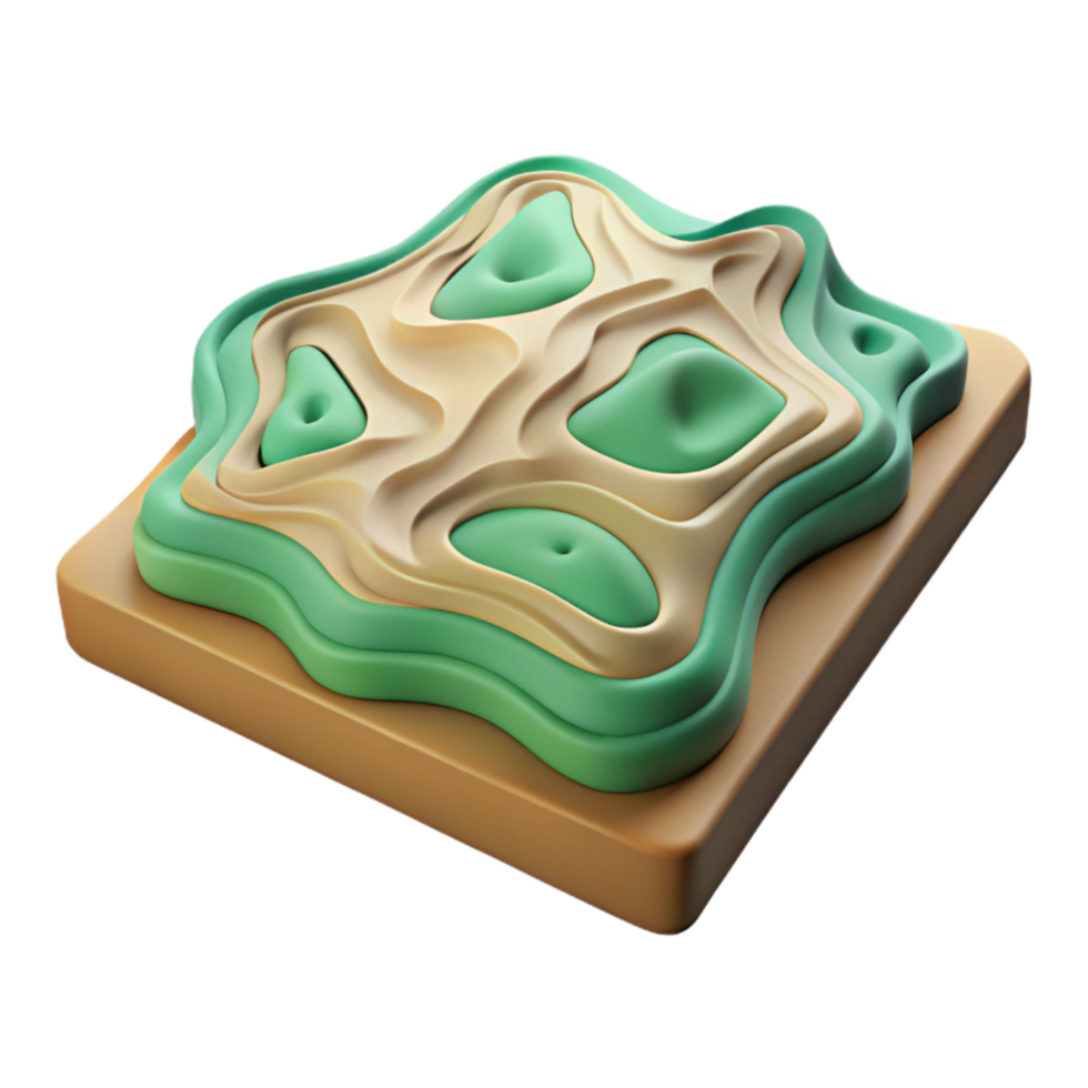 wonderful traditional Topographic Map with Artistic Interpretation Isolated authentic png