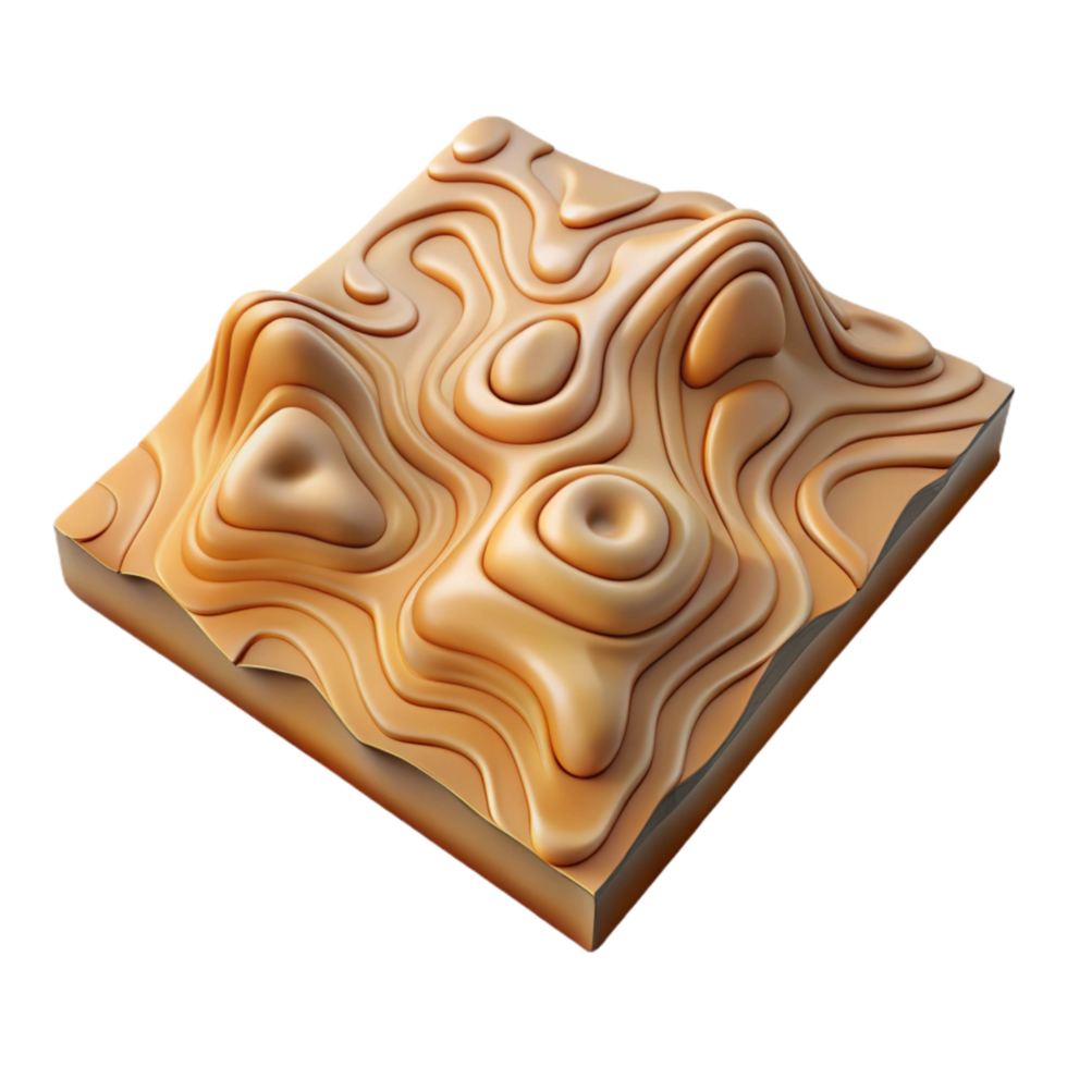 stunning modern Topographic Map with Artistic Interpretation Isolated professional png