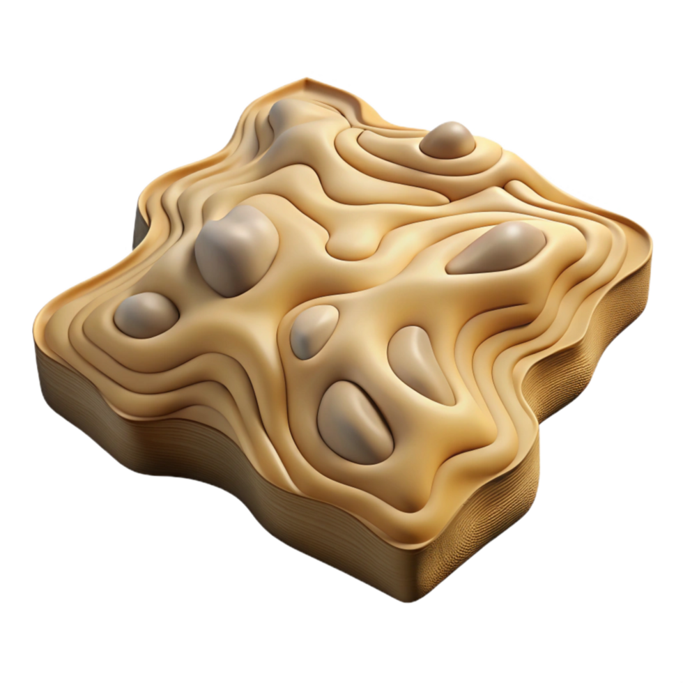 stunning minimalist Topographic Map with Detailed Textures Cutout Isolated detailed png