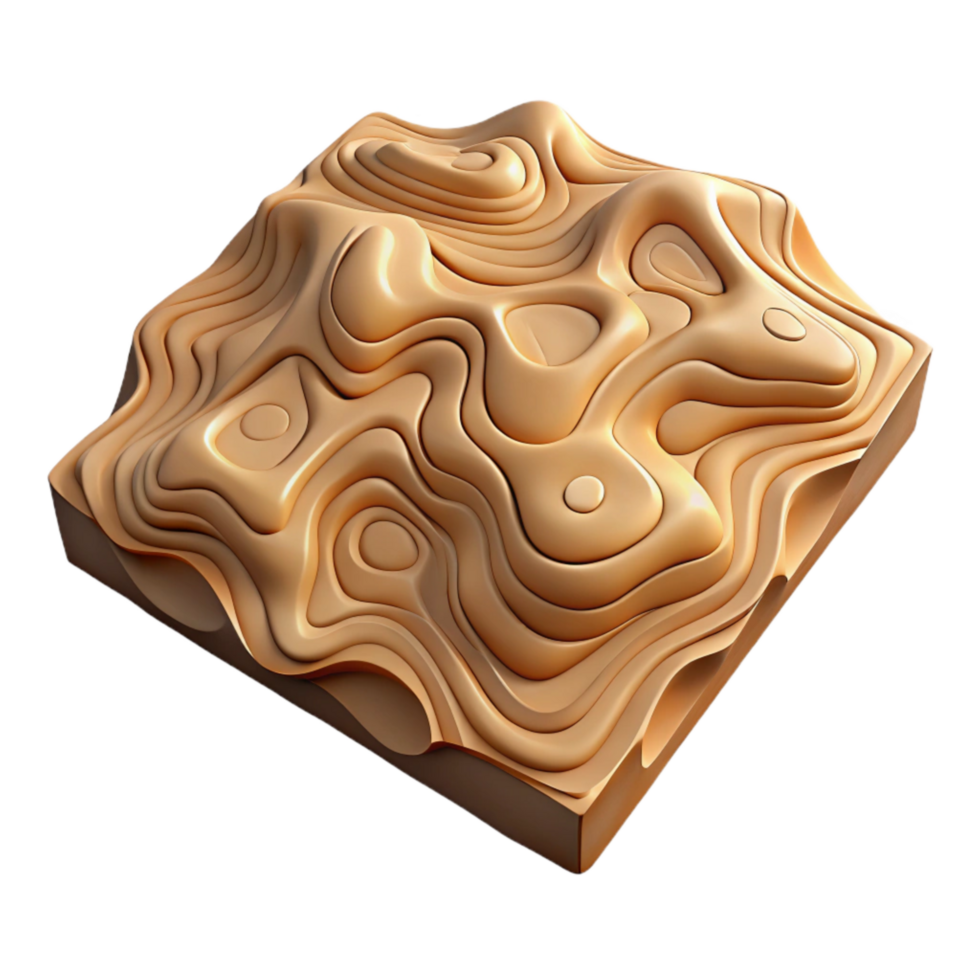 serene abstract Topographic Map with Detailed Textures Cutout Isolated high resolution png