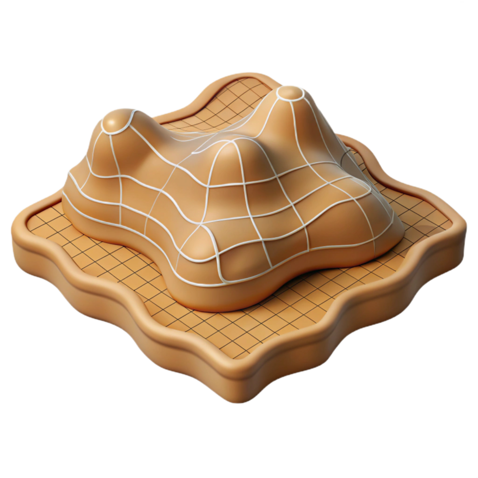 elegant contemporary Topographic Map with Grid Cutout Accurate Measurements detailed png