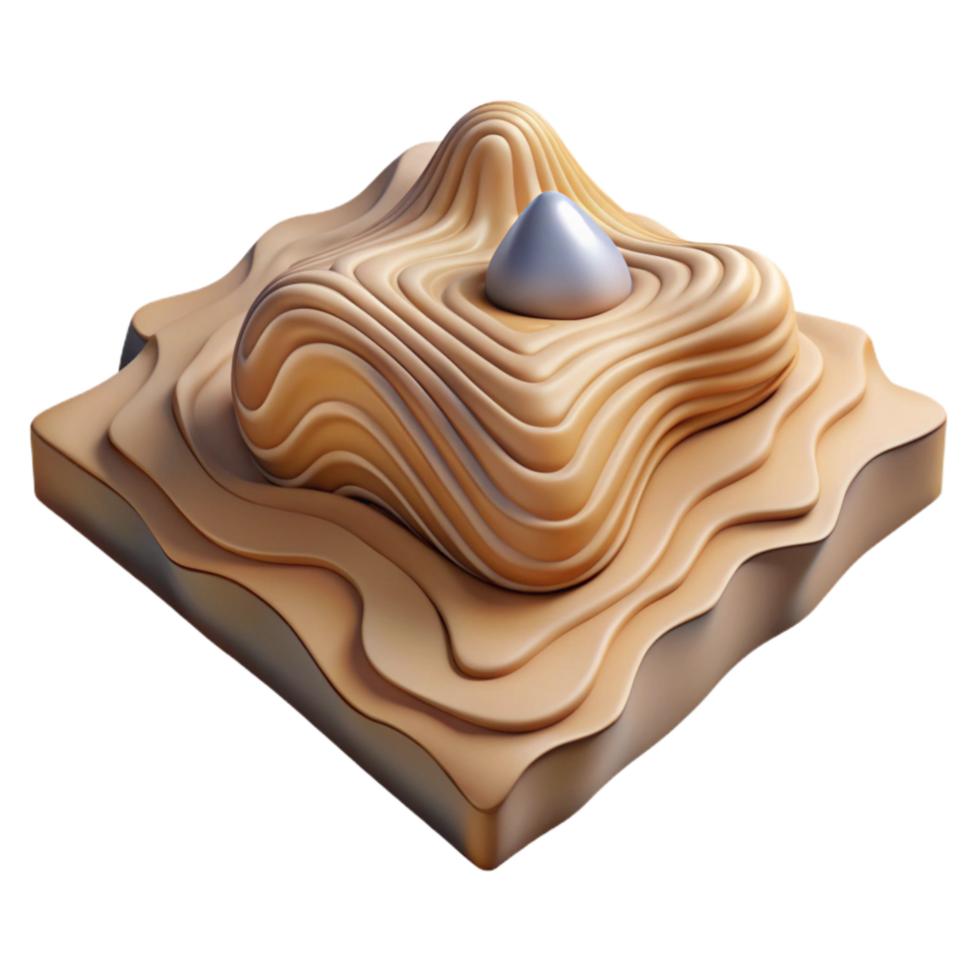 elegant classic Topographic Map with Hill Shading Isolated Cutout original png