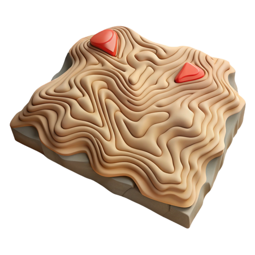 magnificent artistic Topographic Map with Textured Surface Isolated Cutout original png