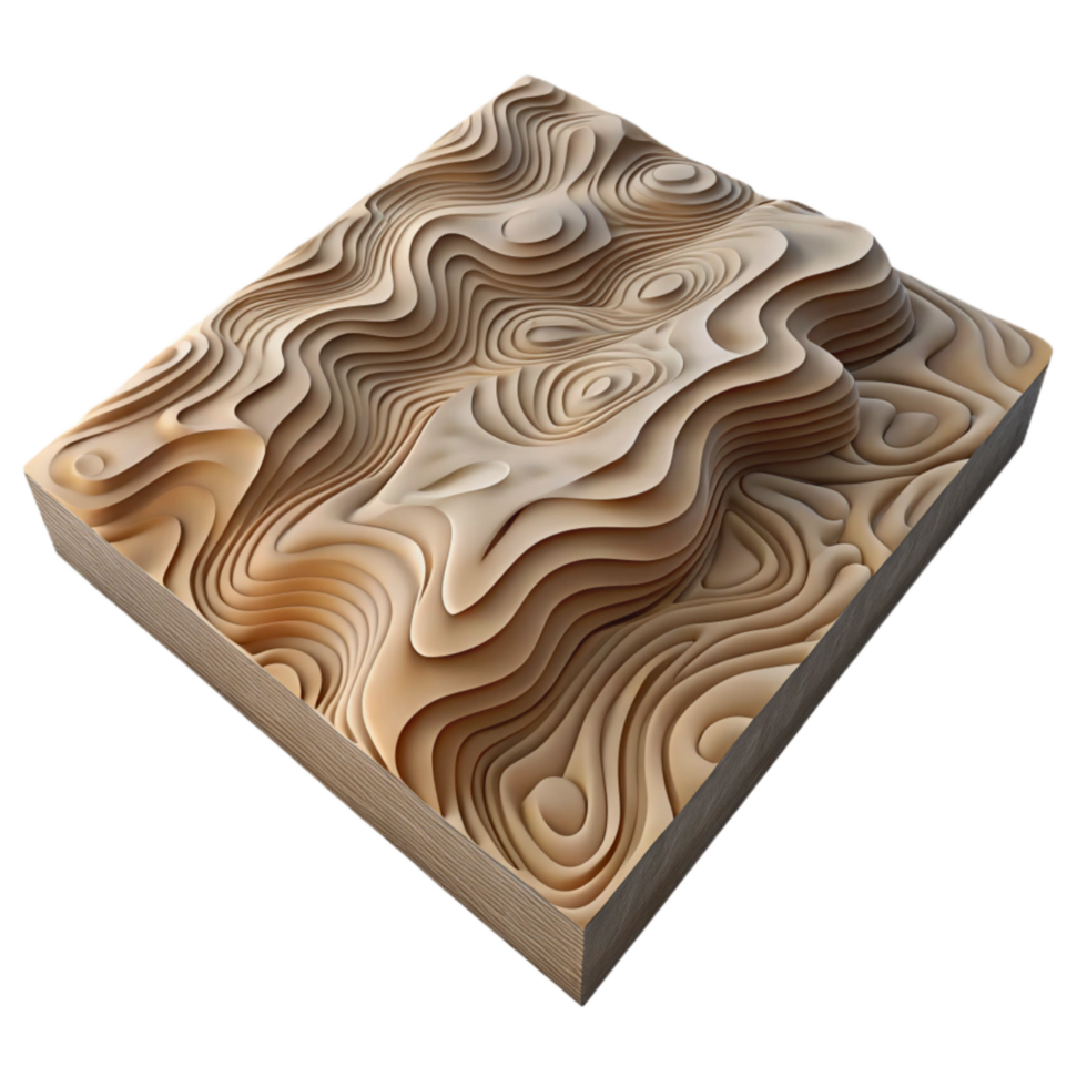 dramatic artistic Topographic Map with Textured Surface Isolated Cutout png