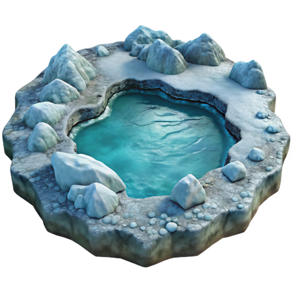 vibrant artistic Top View Frozen Lake Ice Formation Cutout Transparent Background high quality png