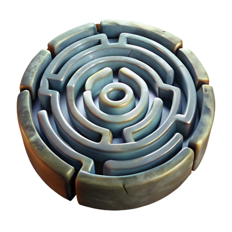 wonderful contemporary Top View Luminari Labyrinth Cutout with Golden Pathways original png
