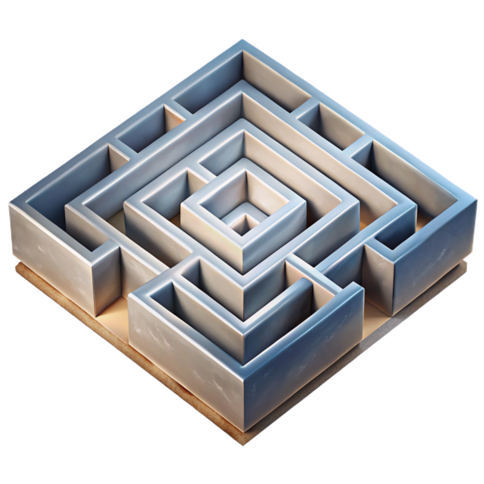 impressive abstract Top View Luminari Maze Isolated Glowing Walls premium png