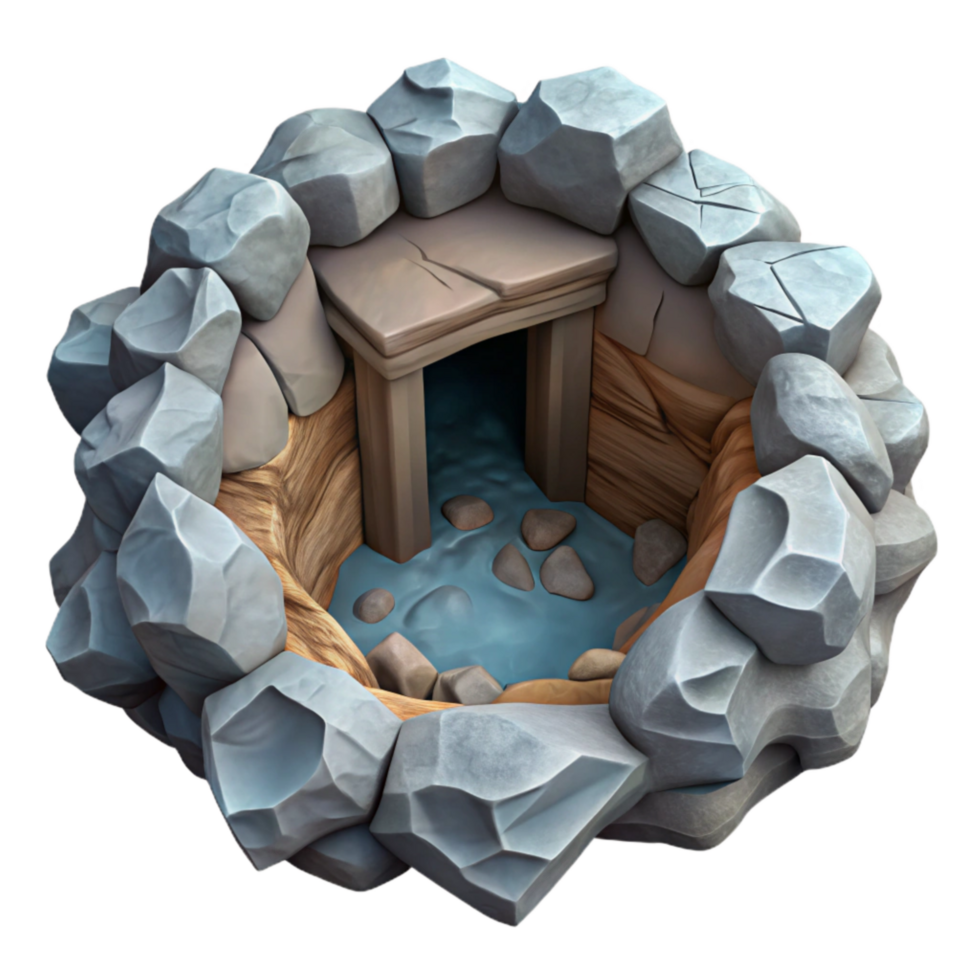 wonderful minimalist Top View of Gelid Grotto Opening Cutout professional png