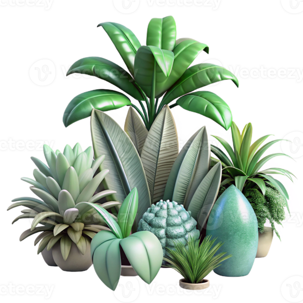 magnificent creative Tropical Plant Collection Transparent Background Isolated premium png