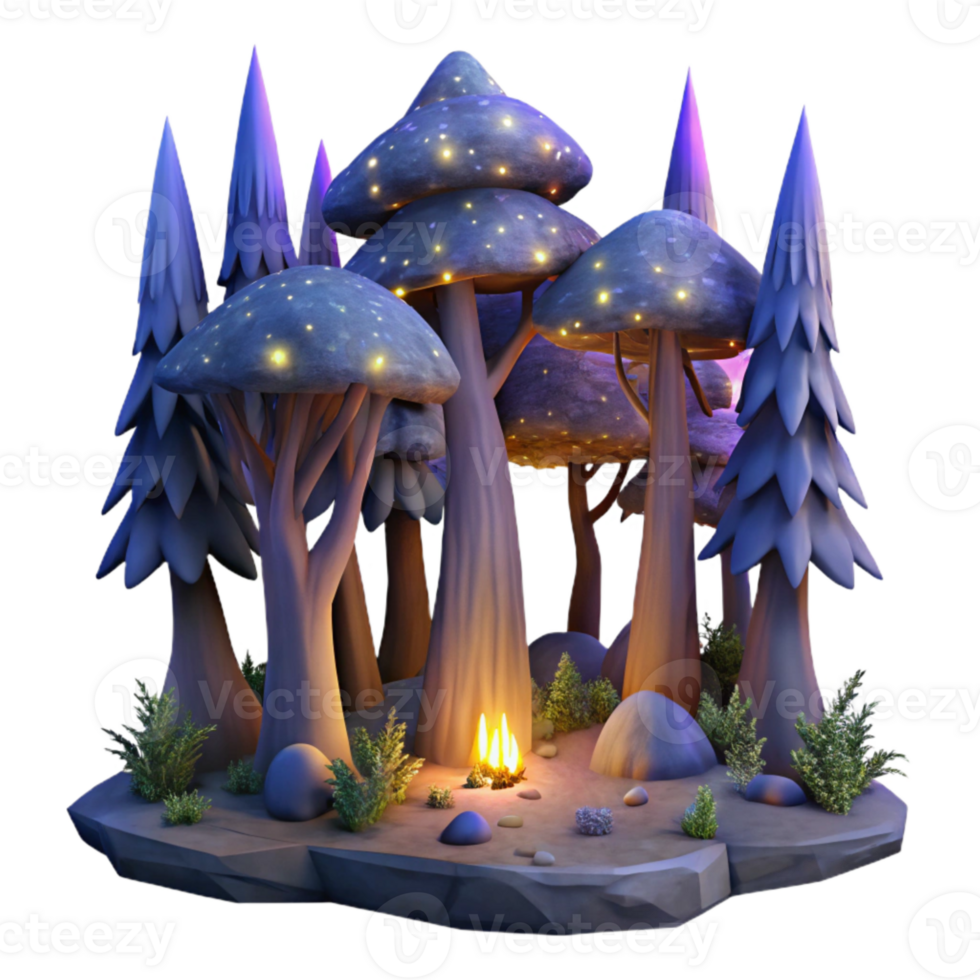 wonderful artistic Twilight Forest Isolated Transparent Background high resolution png