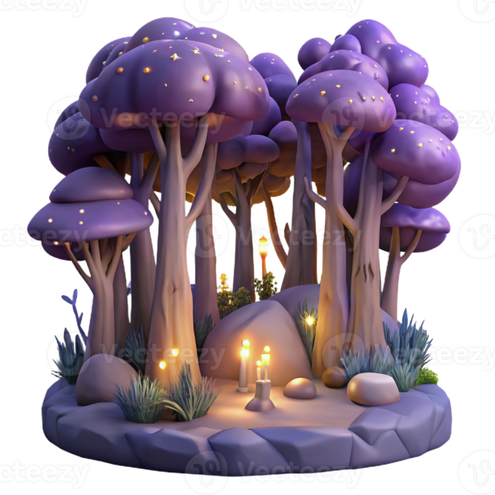 extraordinary vintage Twilight Forest Isolated Transparent Background png