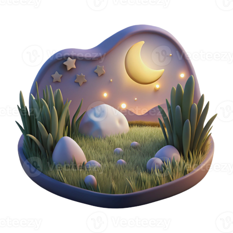 extraordinary modern Twilight Meadow Cutout with Transparent Background original png