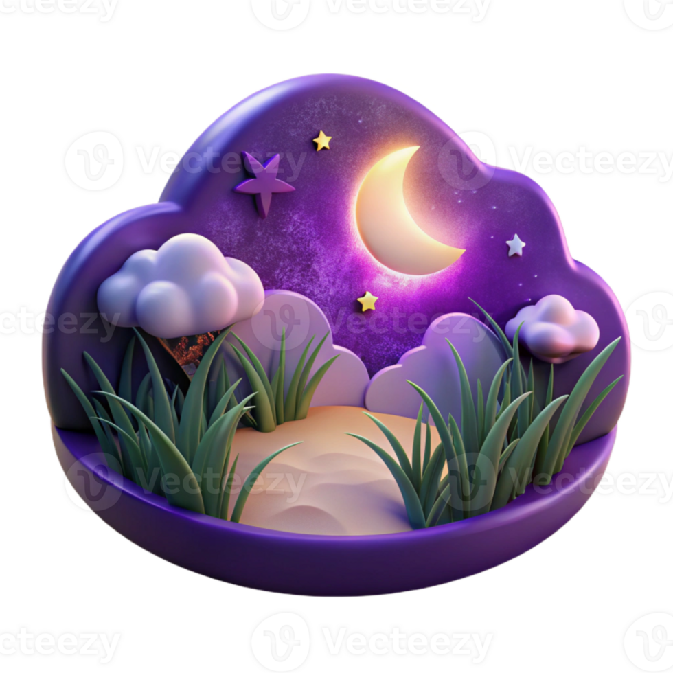 vibrant rustic Twilight Meadow Cutout with Transparent Background high quality png