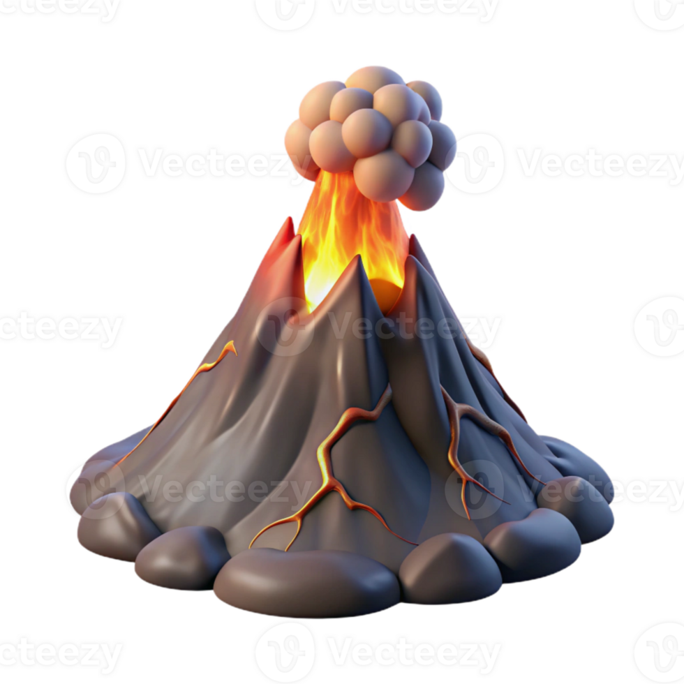 beautiful traditional Underwater Volcano Eruption Isolated Transparent Background high resolution png