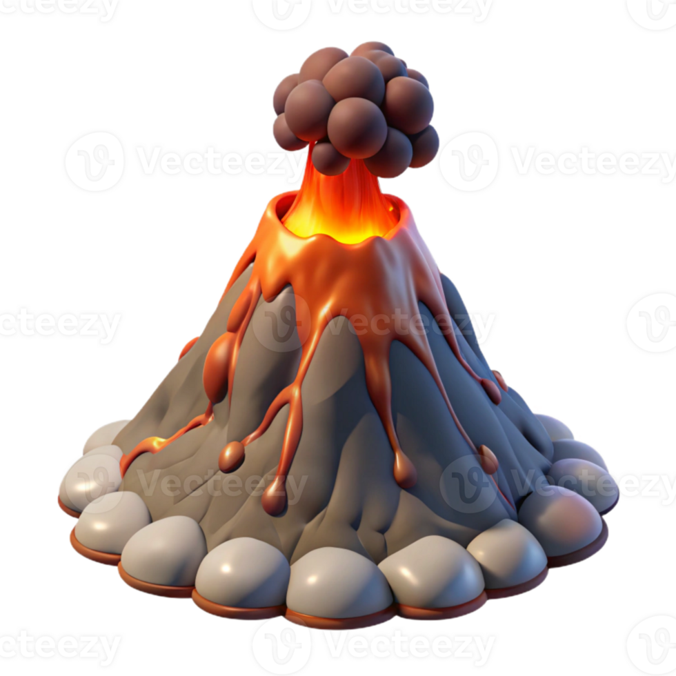 impressive abstract Underwater Volcano Eruption Isolated Transparent Background detailed png