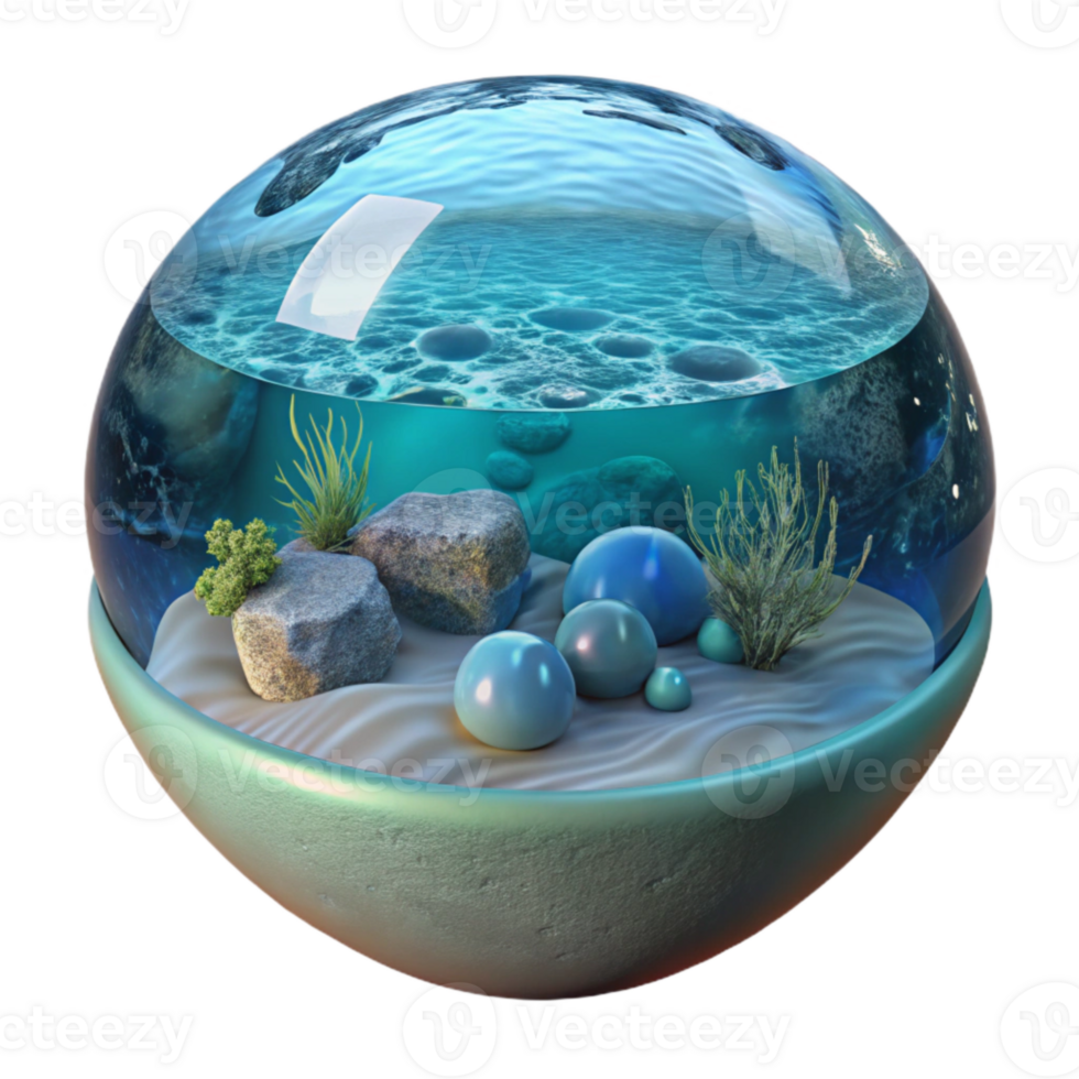 wonderful classic Underwater Scene Distorted Glass Reflection Isolated high resolution png