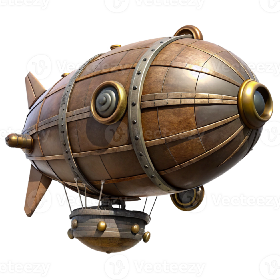 beautiful contemporary Urban Airship Isolated Steampunk Design Cutout Element authentic png