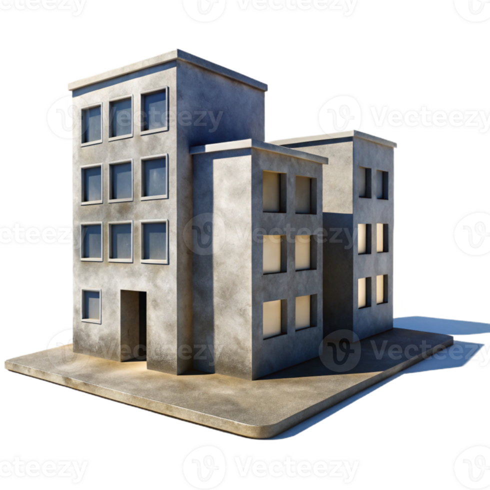 serene contemporary Urban Building Shadows Transparent Background png