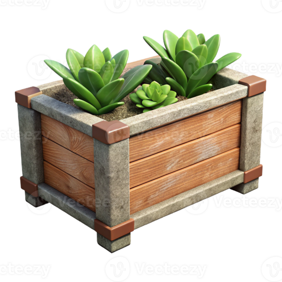magnificent rustic Urban Garden Planter Box Front View Cutout professional png