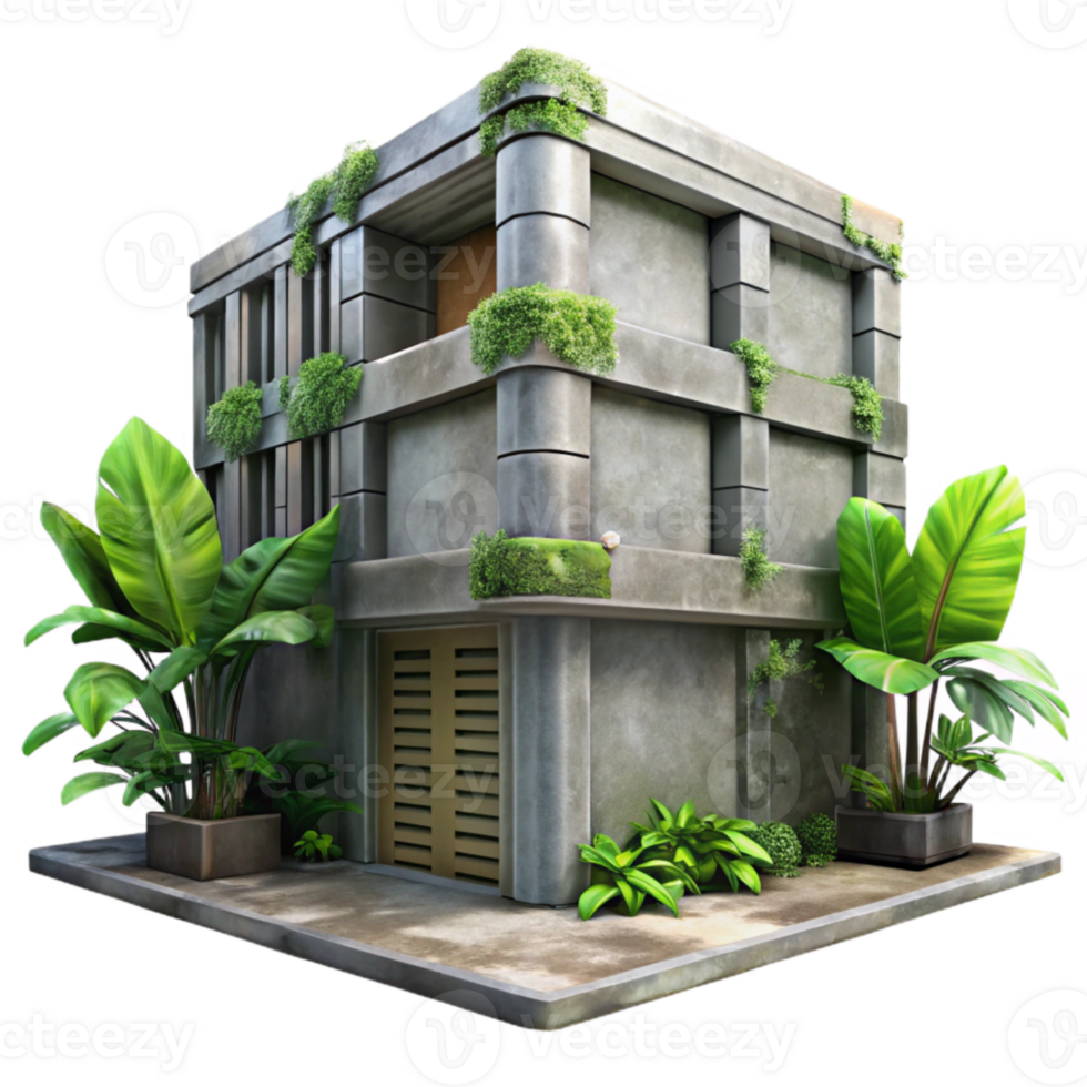 magnificent abstract Urban Jungle Building Corner Cutout Grunge Style high resolution png