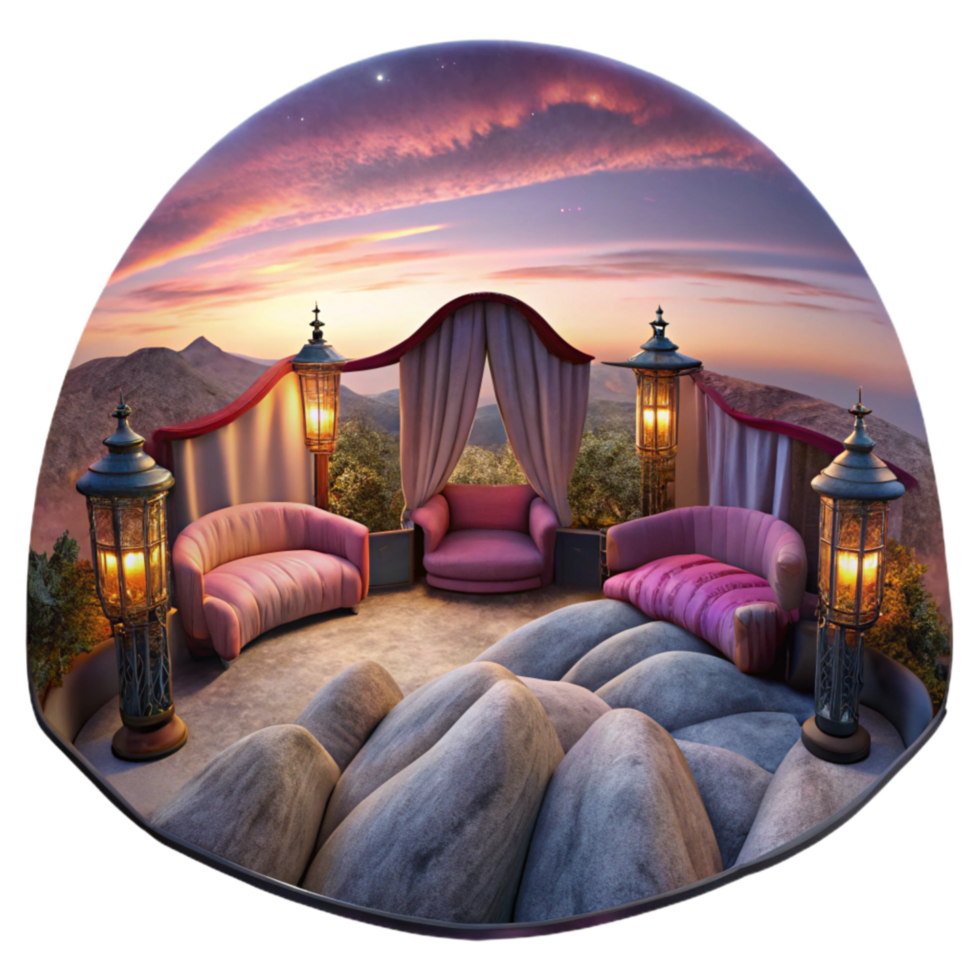 dramatic rustic Velvet Vista Panorama with Transparent Background high resolution png