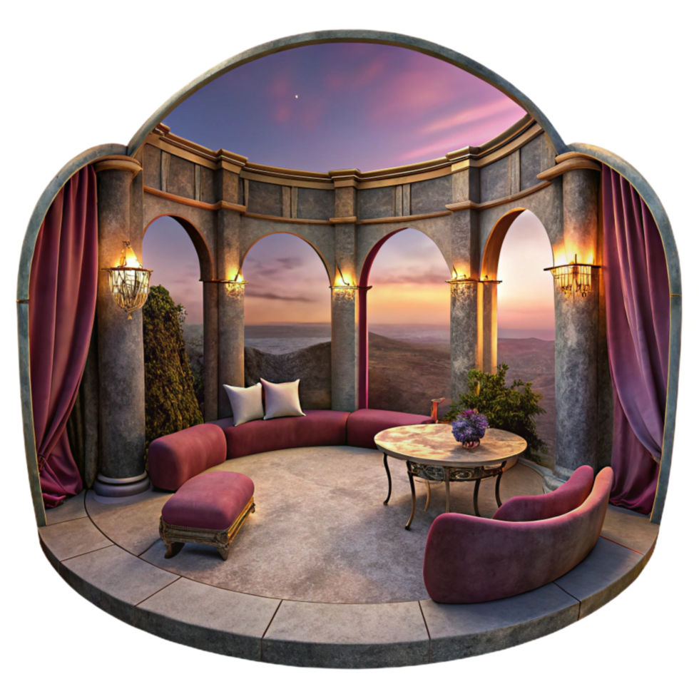 serene contemporary Velvet Vista Panorama with Transparent Background exclusive png