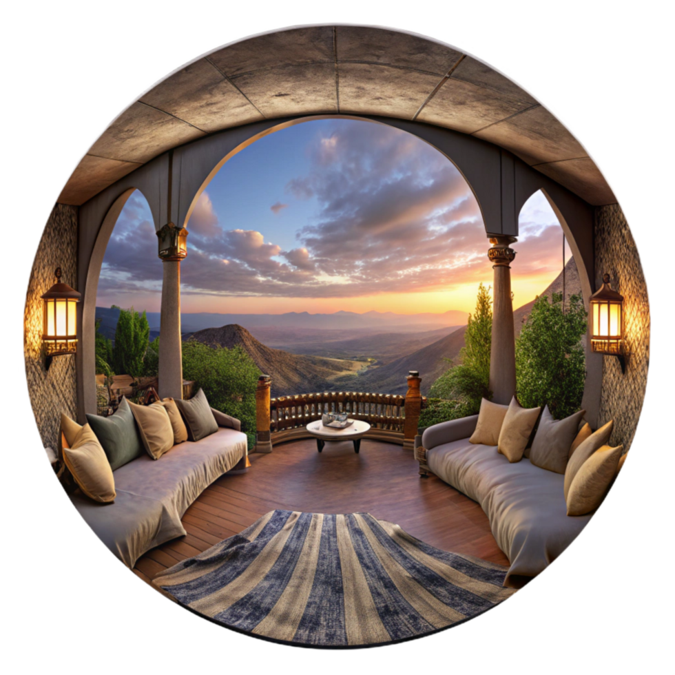 magnificent traditional Velvet Vista Panorama with Transparent Background high quality png