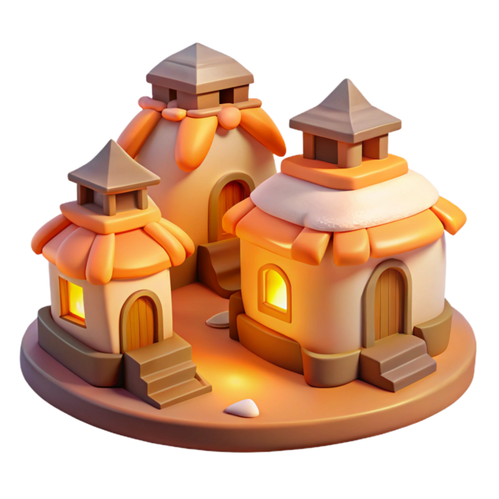 stunning vintage Vespera Village Soft Orange Glow Transparent Background professional png