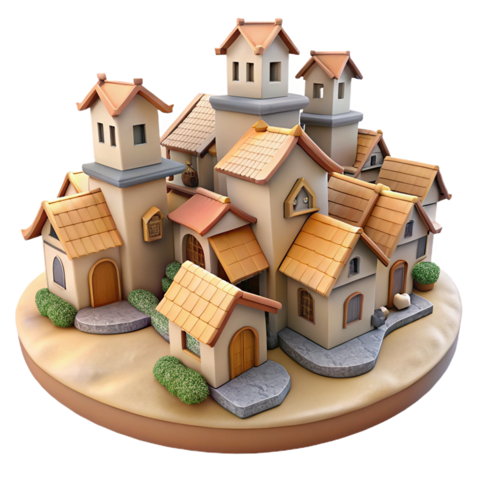magnificent creative Vespera Village Isolated Soft Focus Effect premium png