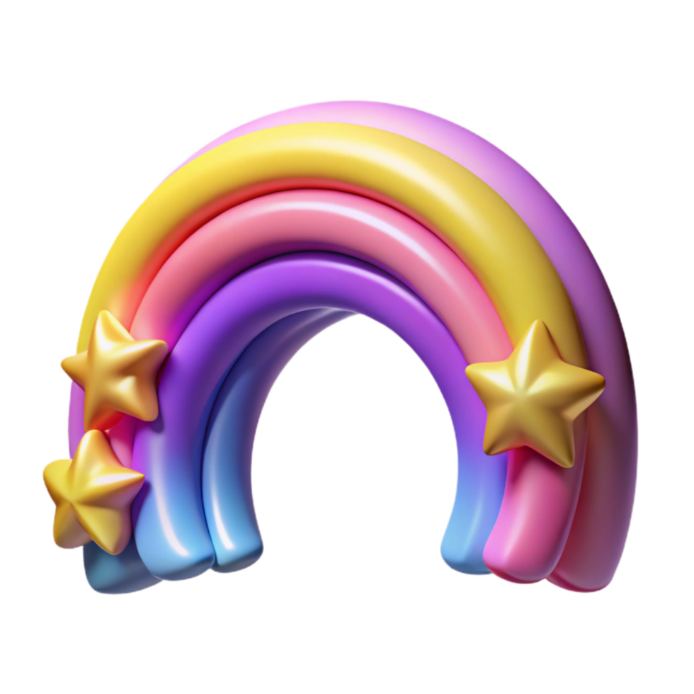 impressive artistic Vibrant Auroral Arch Cutout with Stars professional png
