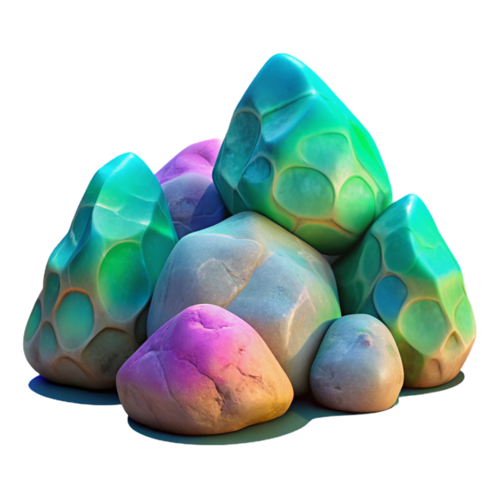 serene rustic Vibrant Coastal Rocks Cutout Transparent Background Dramatic Lighting png