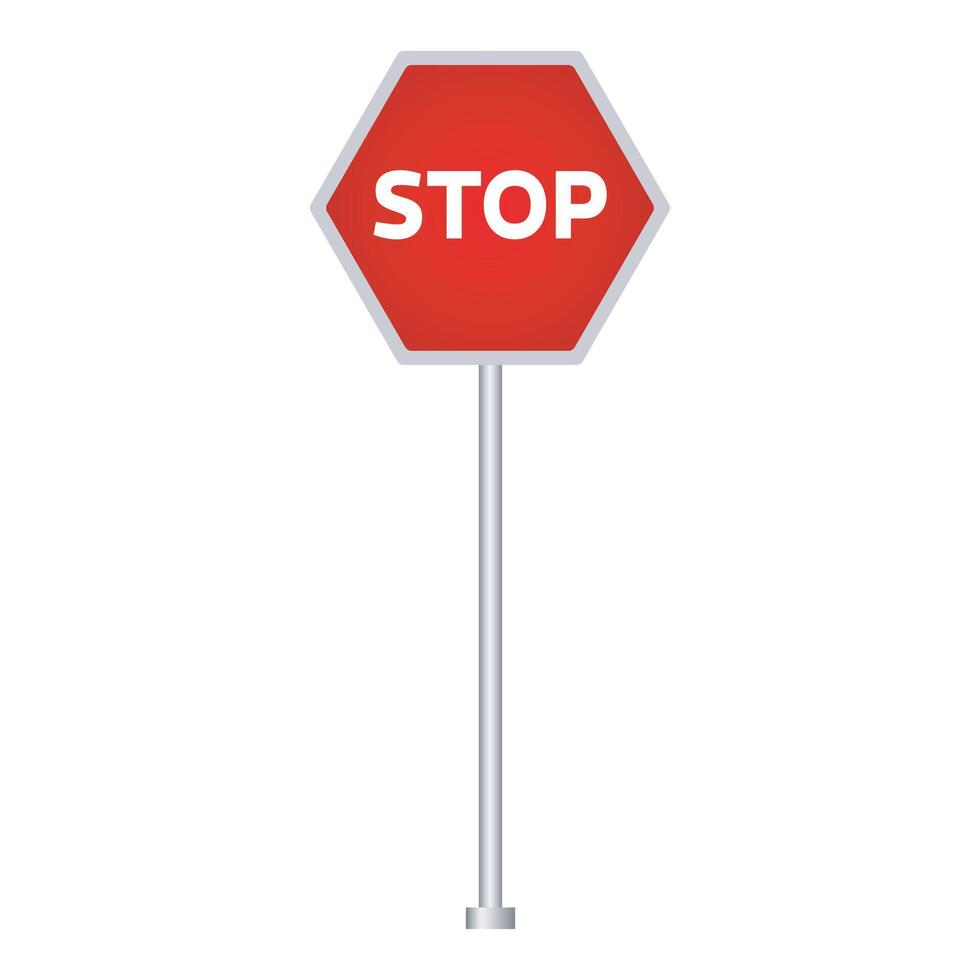 Stop sign. Realistic detailed road sings vector