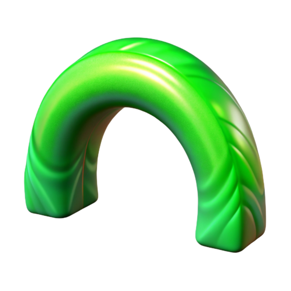 wonderful creative Vibrant Green Auroral Arch Isolated with Transparent Background genuine png