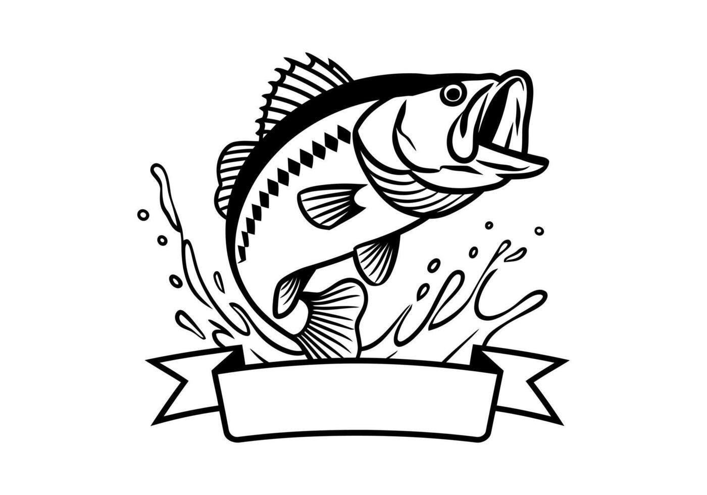 Majestic Bass Fish Jumping Out of Water vector