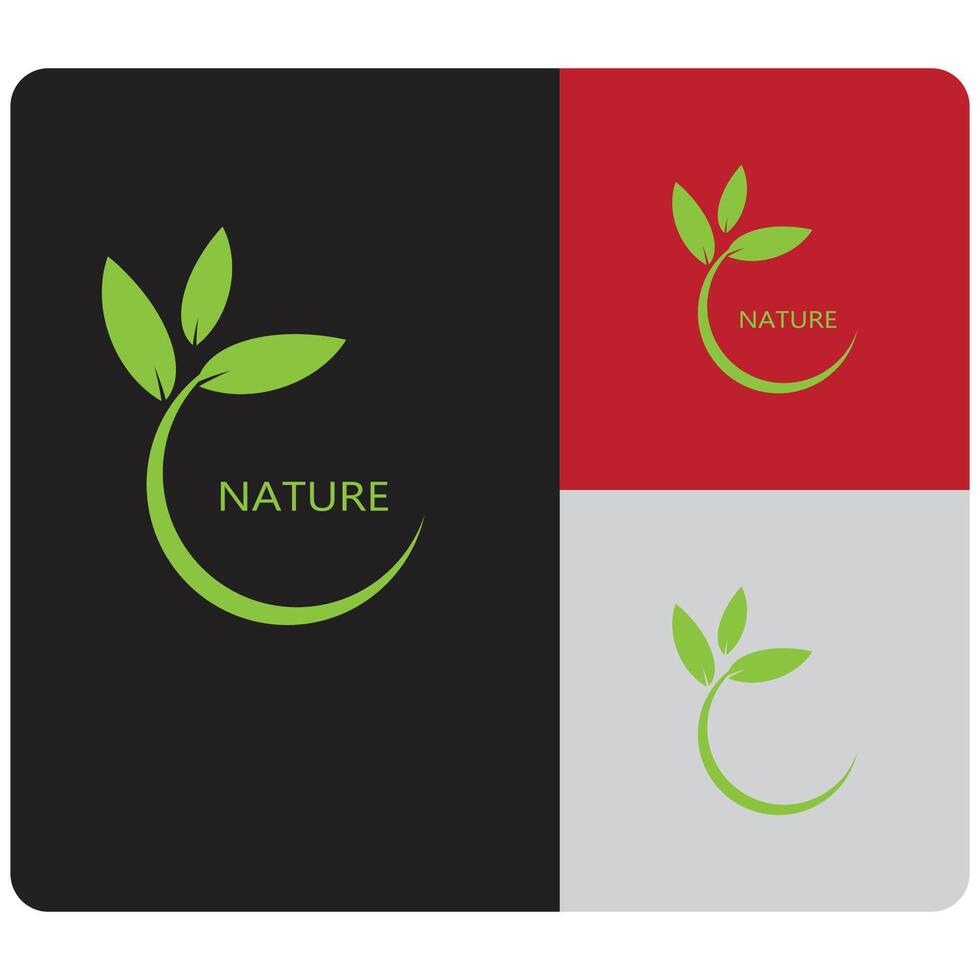 Stylized Green leaf logos design vector