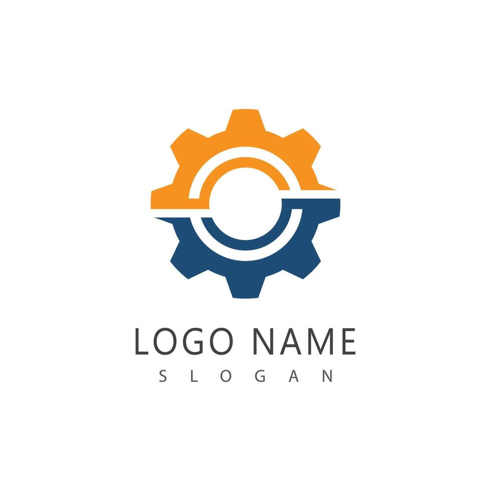 Gear logo stylized template symbol design vector