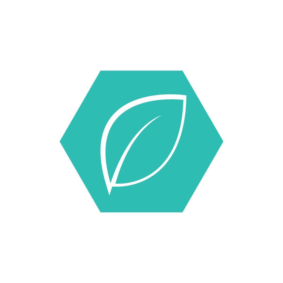 Green Mint leaf logo stylized vector