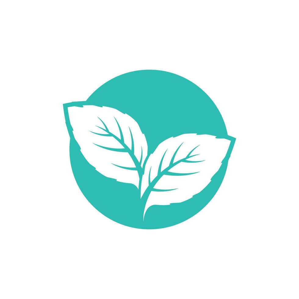 Mint leaf logo element vector