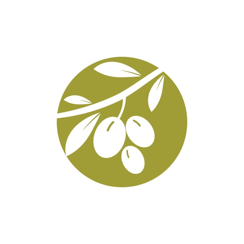 Green olive icon illustration design template vector