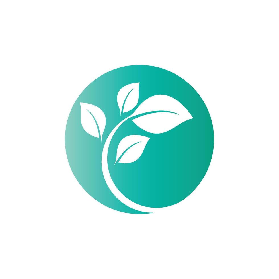 Mint leaf simple logo element template and symbol vector